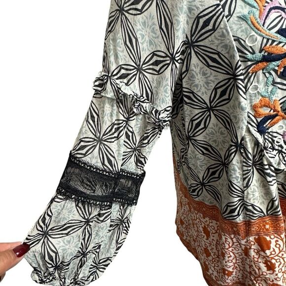 Anthropologie Teri Embroidered Printed Top, S - Picture 6 of 10